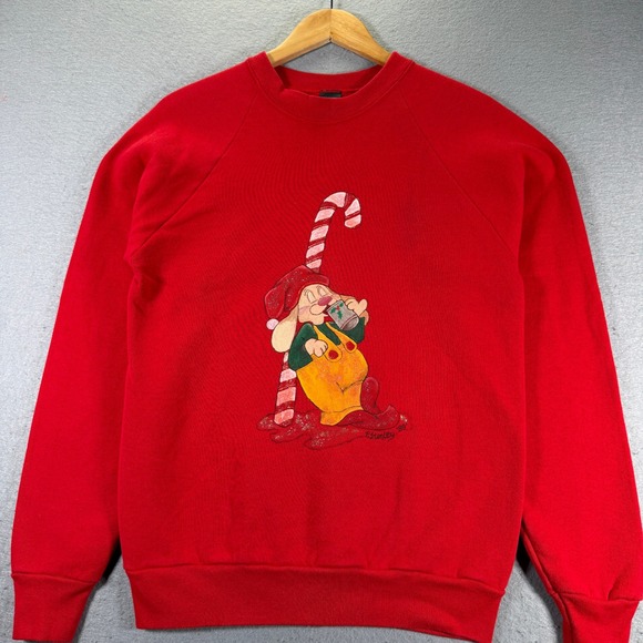 Screen Stars Tops - Vintage Disney Snow White Grumpy Sweatshirt R Stanley Screen Stars‎ Red 1988